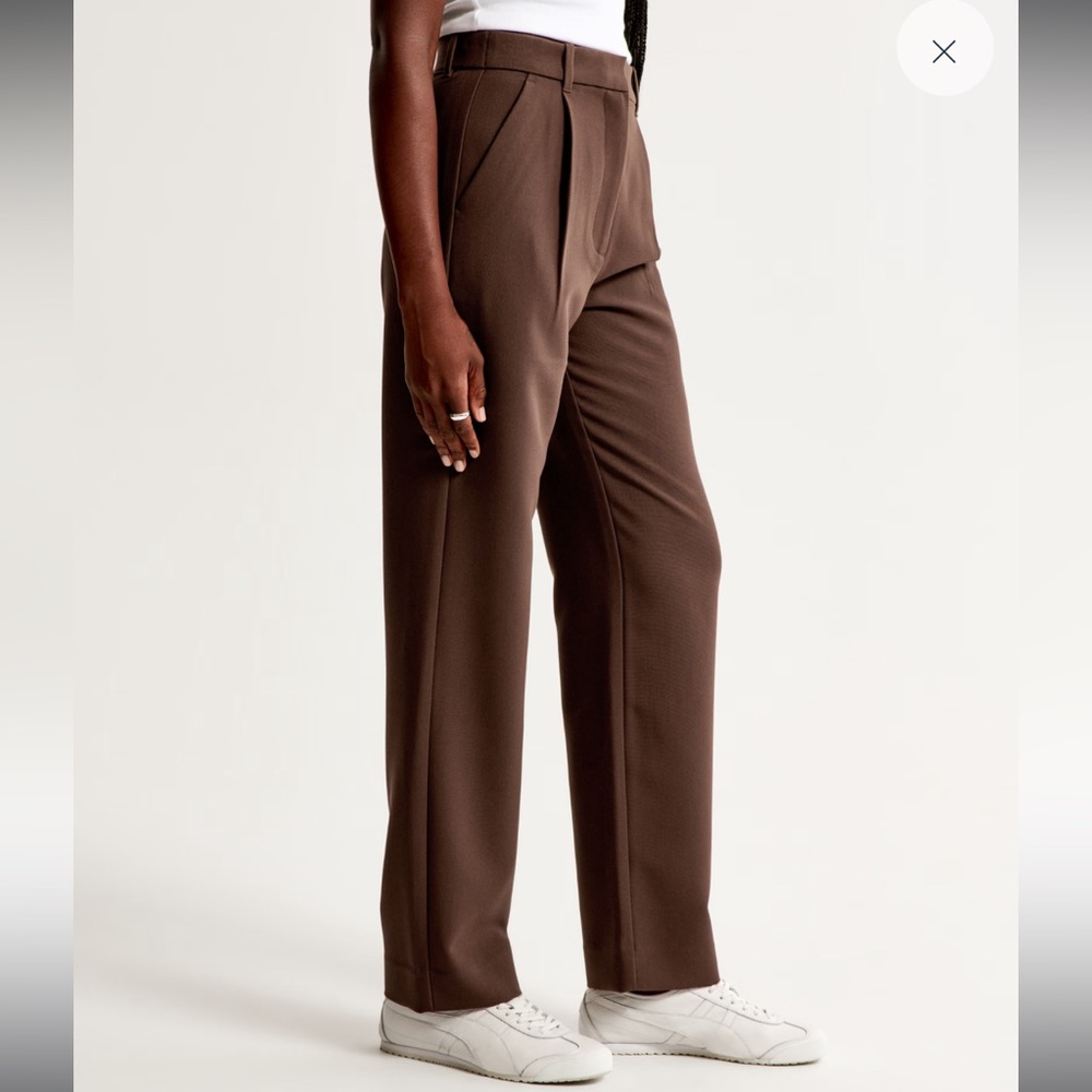 Abercrombie Brown Tailored Relaxed Straight Pant